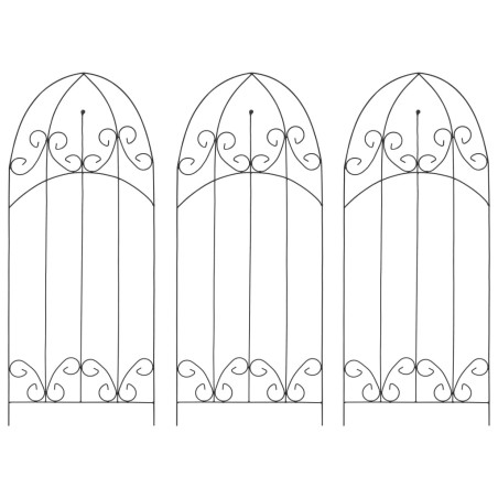 vidaXL Soporte para plantas trepadoras 3 uds hierro negro 40x100 cm 