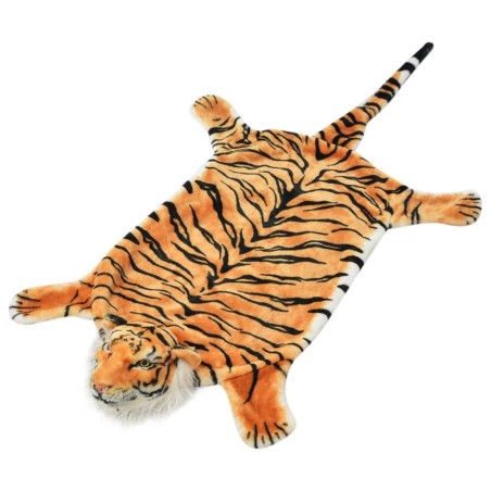 vidaXL Alfombra afelpada de tigre 144 cm marrón