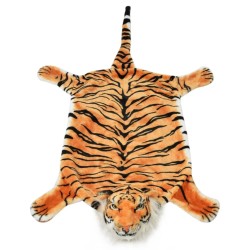 vidaXL Alfombra afelpada de tigre 144 cm marrón