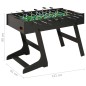 vidaXL Futbolín plegable negro 121x61x80 cm