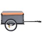 vidaXL Remolque para bicicletas gris y naranja 65 kg vidaXL Remolque para bicicletas gris y naranja 65 kg