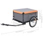 vidaXL Remolque para bicicletas gris y naranja 65 kg vidaXL Remolque para bicicletas gris y naranja 65 kg