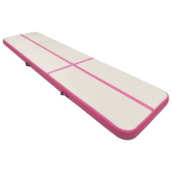 vidaXL Esterilla inflable de gimnasia con bomba PVC rosa 700x100x20 cm