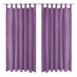 vidaXL Cortinas de micro-raso con bucles 2 unidades 140x175cm lila