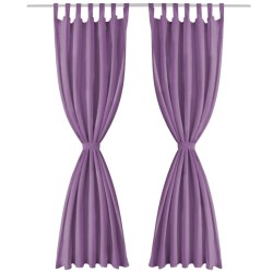 vidaXL Cortinas de micro-raso con bucles 2 unidades 140x175cm lila
