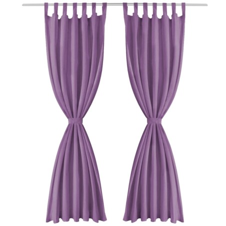 vidaXL Cortinas de micro-raso con bucles 2 unidades 140x175cm lila