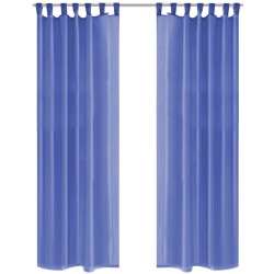 vidaXL Cortinas de gasa 2 unidades 140x225 cm azul real