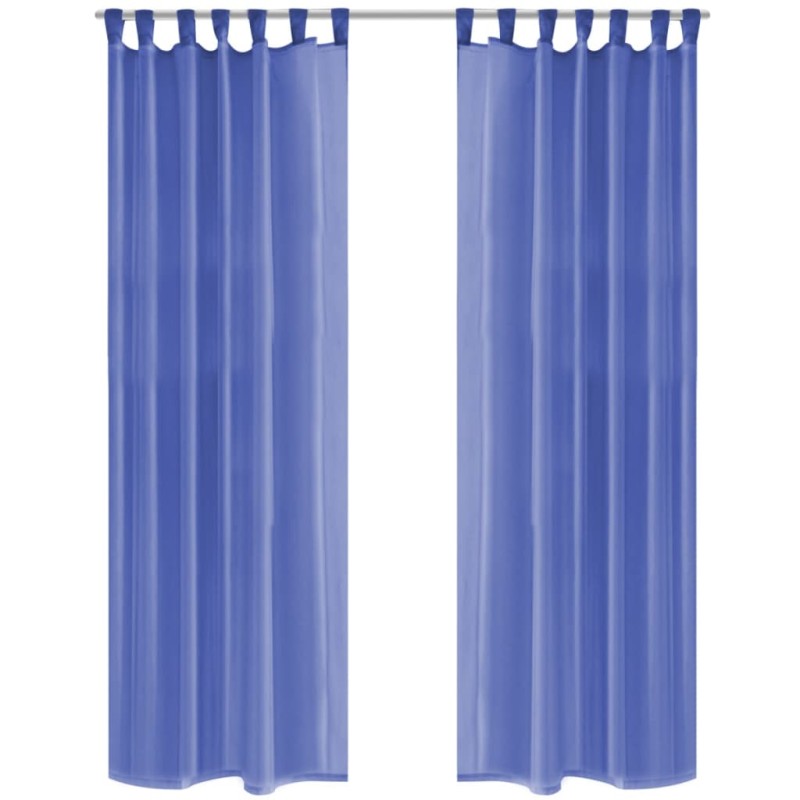vidaXL Cortinas de gasa 2 unidades 140x225 cm azul real vidaXL Cortinas de gasa 2 unidades 140x225 cm azul real