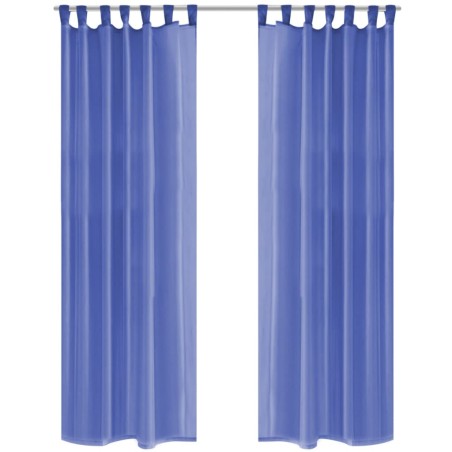 vidaXL Cortinas de gasa 2 unidades 140x225 cm azul real
