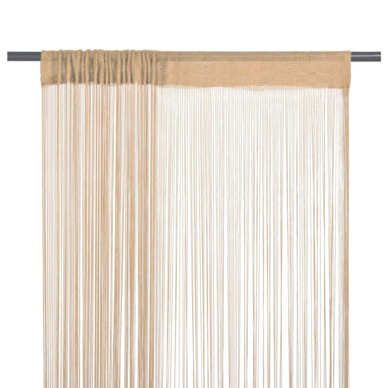 vidaXL Cortinas de flecos 2 piezas 140x250 cm beige