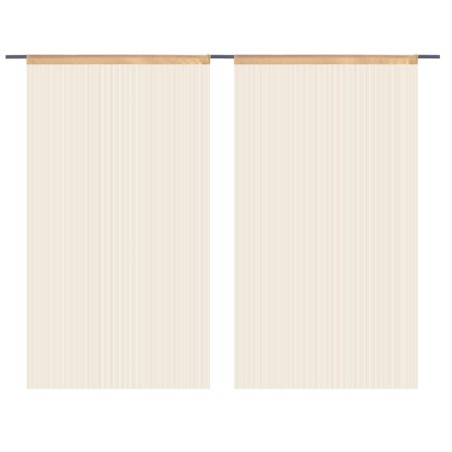 vidaXL Cortinas de flecos 2 piezas 140x250 cm beige
