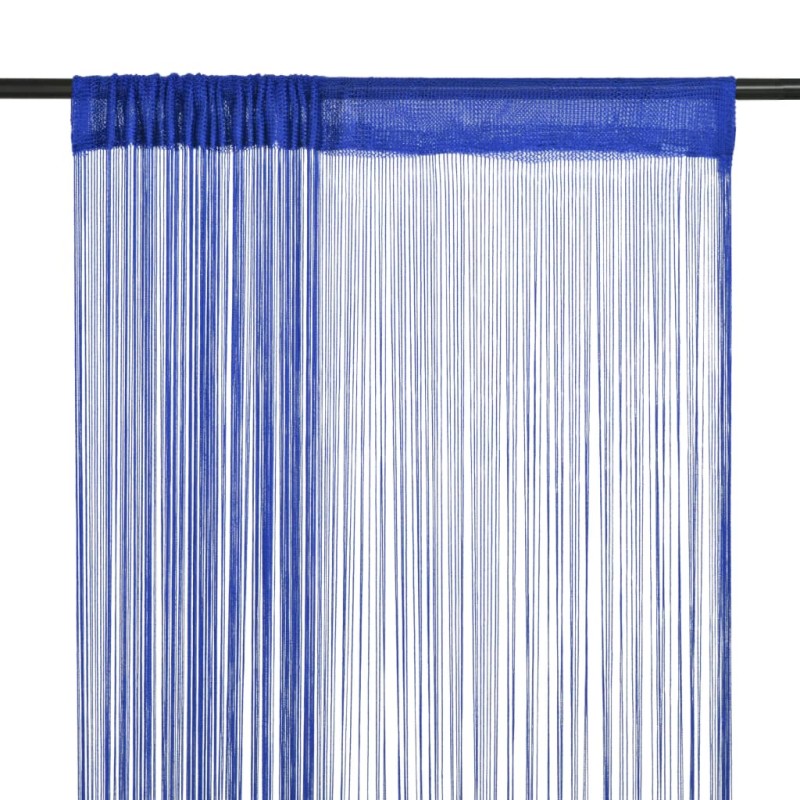vidaXL Cortinas de flecos 2 piezas 140x250 cm azul vidaXL Cortinas de flecos 2 piezas 140x250 cm azul