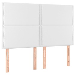 vidaXL Cabeceros 4 unidades cuero sintético blanco 72x5x78/88 cm