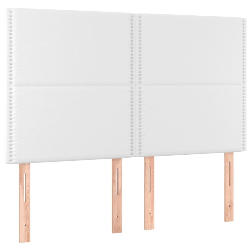 vidaXL Cabeceros 4 unidades cuero sintético blanco 72x5x78/88 cm vidaXL Cabeceros 4 unidades cuero sintético blanco 72x5x78/88 cm