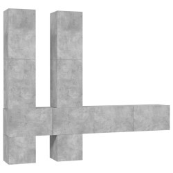 vidaXL Mueble de pared de TV madera contrachapada gris hormigón