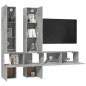 vidaXL Mueble de pared de TV madera contrachapada gris hormigón