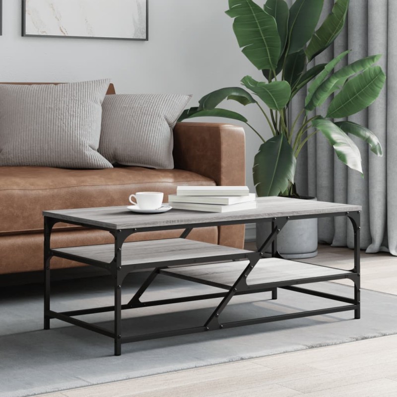 vidaXL Mesa de centro madera de ingeniería gris Sonoma 100x49x40 cm vidaXL Mesa de centro madera de ingeniería gris Sonoma 100x49x40 cm