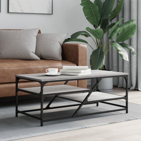 vidaXL Mesa de centro madera de ingeniería gris Sonoma 100x49x40 cm