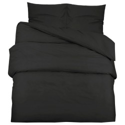 vidaXL Juego de funda nórdica microfibra ligera negro 220x240 cm