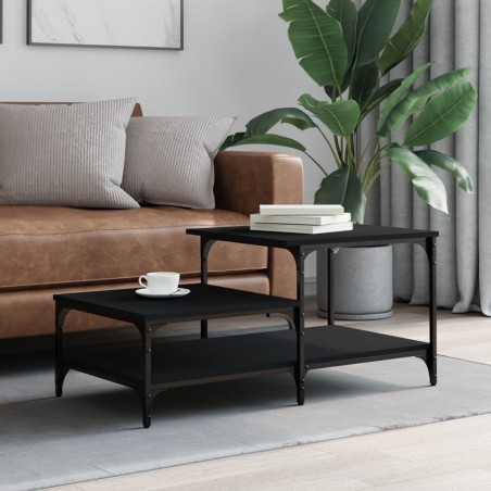 vidaXL Mesa de centro madera contrachapada negro 100x50,5x45 cm