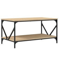 vidaXL Mesa de centro madera contrachapada roble Sonoma 90x50x45 cm