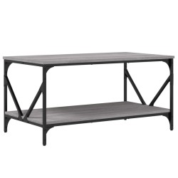 vidaXL Mesa de centro madera contrachapada gris Sonoma 90x50x45 cm