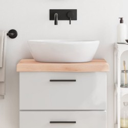 vidaXL Encimera de baño madera maciza sin tratar 60x60x(2-6) cm