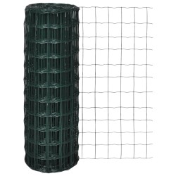 vidaXL Set de euro valla acero verde 25x1,5 m