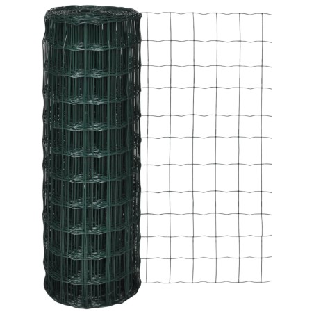 vidaXL Set de euro valla acero verde 25x1,5 m