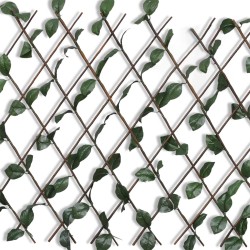 vidaXL Valla enrejada de sauce 5 piezas hojas artificiales 180x90 cm