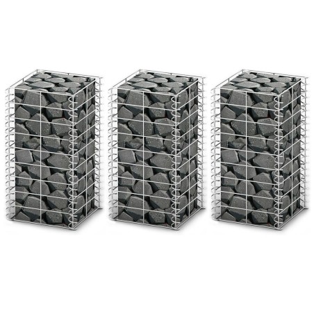 vidaXL Cestas de muro de gaviones alambre galvanizado 25x25x50cm 3 uds 
