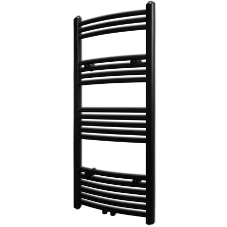 vidaXL Radiador toallero de baño curvo negro 500 x 1160 mm