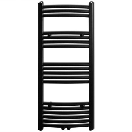 vidaXL Radiador toallero de baño curvo negro 500 x 1160 mm