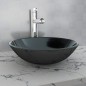 vidaXL Lavabo de vidrio templado negro 42 cm vidaXL Lavabo de vidrio templado negro 42 cm