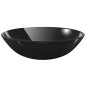vidaXL Lavabo de vidrio templado negro 42 cm vidaXL Lavabo de vidrio templado negro 42 cm