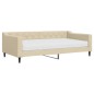 vidaXL Sofá cama con colchón tela crema 100x200 cm vidaXL Sofá cama con colchón tela crema 100x200 cm