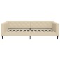 vidaXL Sofá cama con colchón tela crema 100x200 cm vidaXL Sofá cama con colchón tela crema 100x200 cm