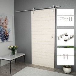 vidaXL Kit de herrajes para puerta corredera 183 cm acero plateado