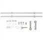vidaXL Kit de herrajes para puerta corredera 183 cm acero plateado vidaXL Kit de herrajes para puerta corredera 183 cm acero plateado