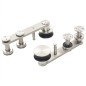 vidaXL Kit de herrajes para puerta corredera 183 cm acero plateado vidaXL Kit de herrajes para puerta corredera 183 cm acero plateado