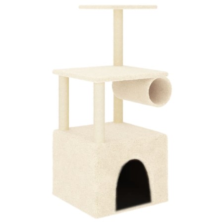 vidaXL Rascador para gatos con postes de sisal color crema 109,5 cm