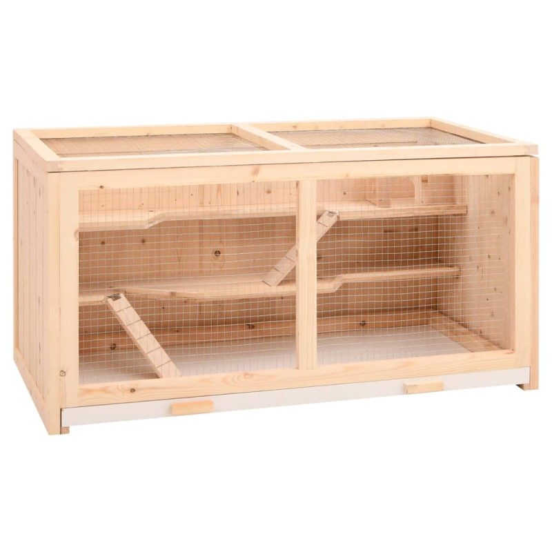 vidaXL Jaula para hámster madera maciza abeto 89,5x45x45 cm vidaXL Jaula para hámster madera maciza abeto 89,5x45x45 cm