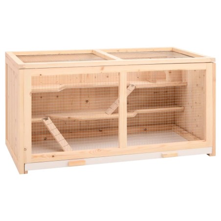 vidaXL Jaula para hámster madera maciza abeto 89,5x45x45 cm