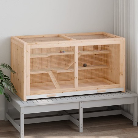 vidaXL Jaula para hámster madera maciza abeto 89,5x45x45 cm