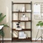 vidaXL Librería 5 estantes madera ingeniería marrón roble 76x32x158 cm vidaXL Librería 5 estantes madera ingeniería marrón roble 76x32x158 cm