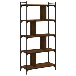 vidaXL Librería 5 estantes madera ingeniería marrón roble 76x32x158 cm