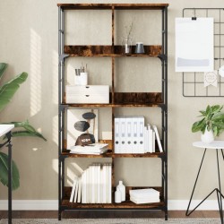 vidaXL Estantería de madera de ingeniería roble ahumado 78,5x33x153 cm