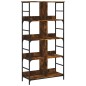 vidaXL Estantería de madera de ingeniería roble ahumado 78,5x33x153 cm vidaXL Estantería de madera de ingeniería roble ahumado 78,5x33x153 cm