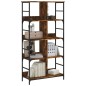 vidaXL Estantería de madera de ingeniería roble ahumado 78,5x33x153 cm vidaXL Estantería de madera de ingeniería roble ahumado 78,5x33x153 cm