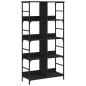 vidaXL Estantería de madera de ingeniería negra 78,5x33x153 cm vidaXL Estantería de madera de ingeniería negra 78,5x33x153 cm
